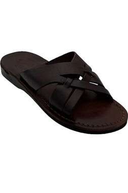 Jerusalem Sandals Men's Leather Woven Strap Sandals Jesse Brown - Medium